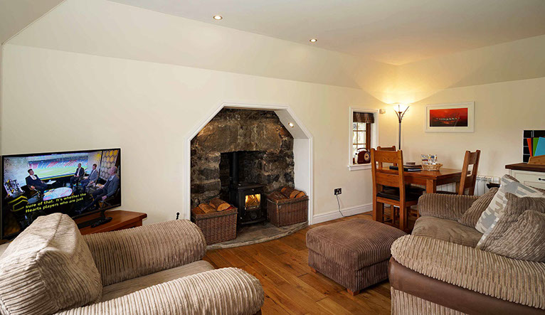 Culla Cottage Self Catering Accommodation Woodburning Stove with Smart TV and WIFI Internet Access